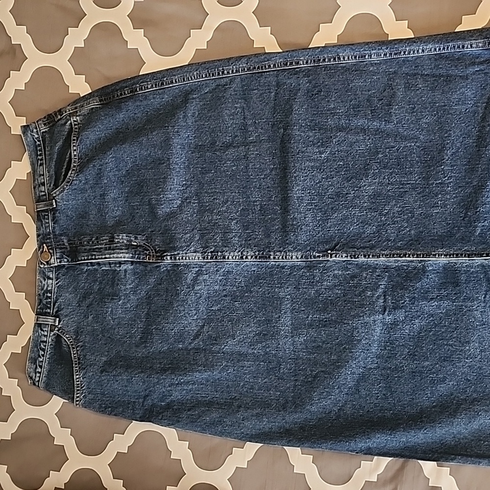 Vintage Eddie Bauer Blue Denim Maxi Skirt 18 - Picture 7 of 11
